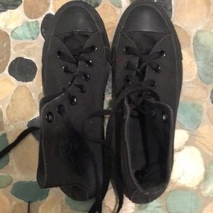 Men’s 5 Woman 7 high to blacked out converse